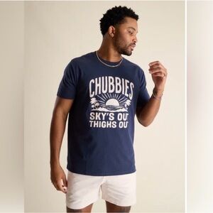 Chubbies Mens Graphic Tee Skys Out Thighs Out T Shirt Navy Size XXL